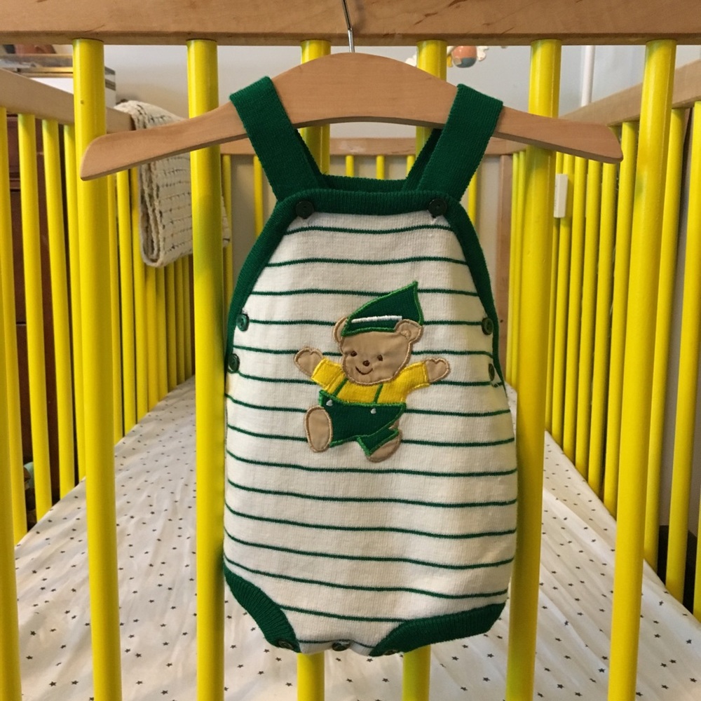*sold on etsy* VINTAGE • striped baby romper